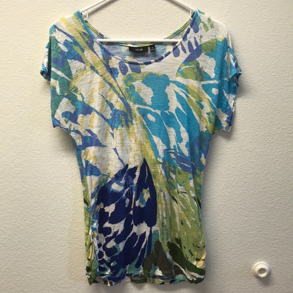 APT. 9 SHORT SLEEVE MULTI COLOR TOP - Picture 1 of 5
